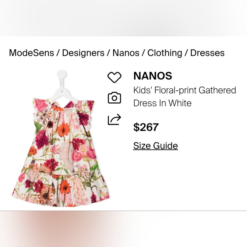 Nano Floral Dress with White and Pink Accents